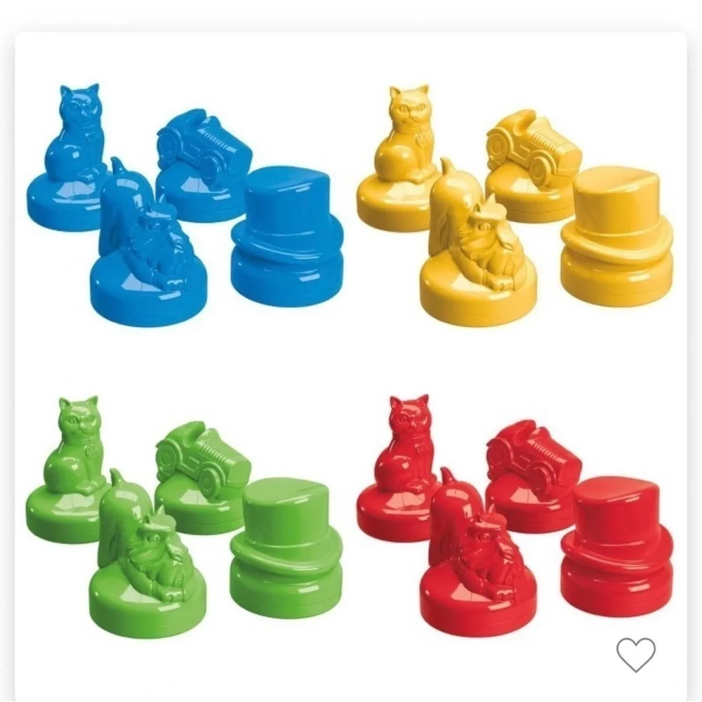 Hasbro Monopoly Knock Out Game with Red, Blue, Yellow Tokens